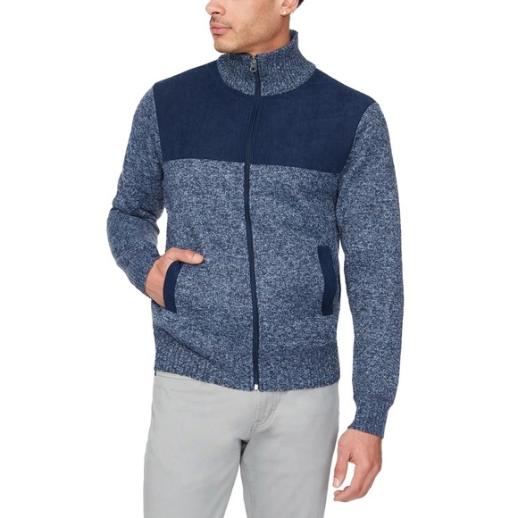 IZOD Men's Full Zip Lined Sweater Jacket NWT - Picture 1 of 11